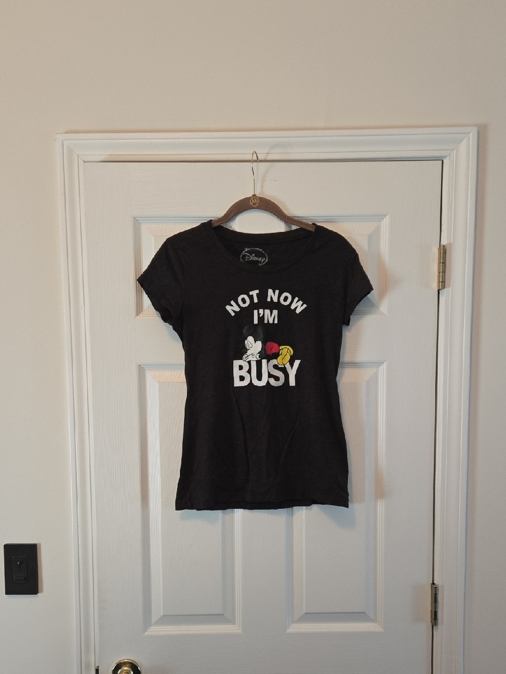Disney Black 'Not Now I'm Busy' Minnie Graphic Tee